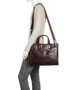 Blue Square Aktentasche 15″ glattes Leder mahagoni