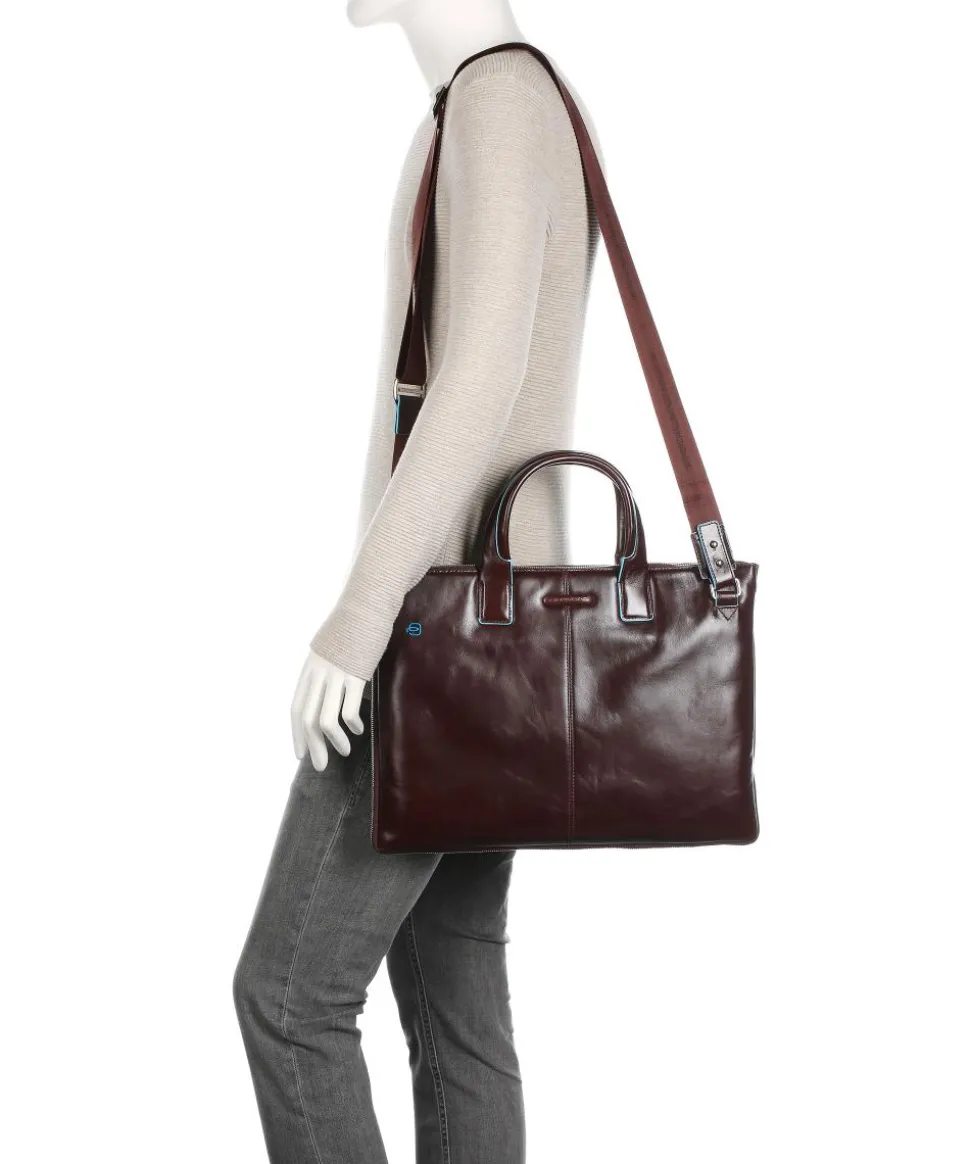 Blue Square Aktentasche 15″ glattes Leder mahagoni