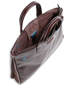 Blue Square Aktentasche 15″ glattes Leder mahagoni