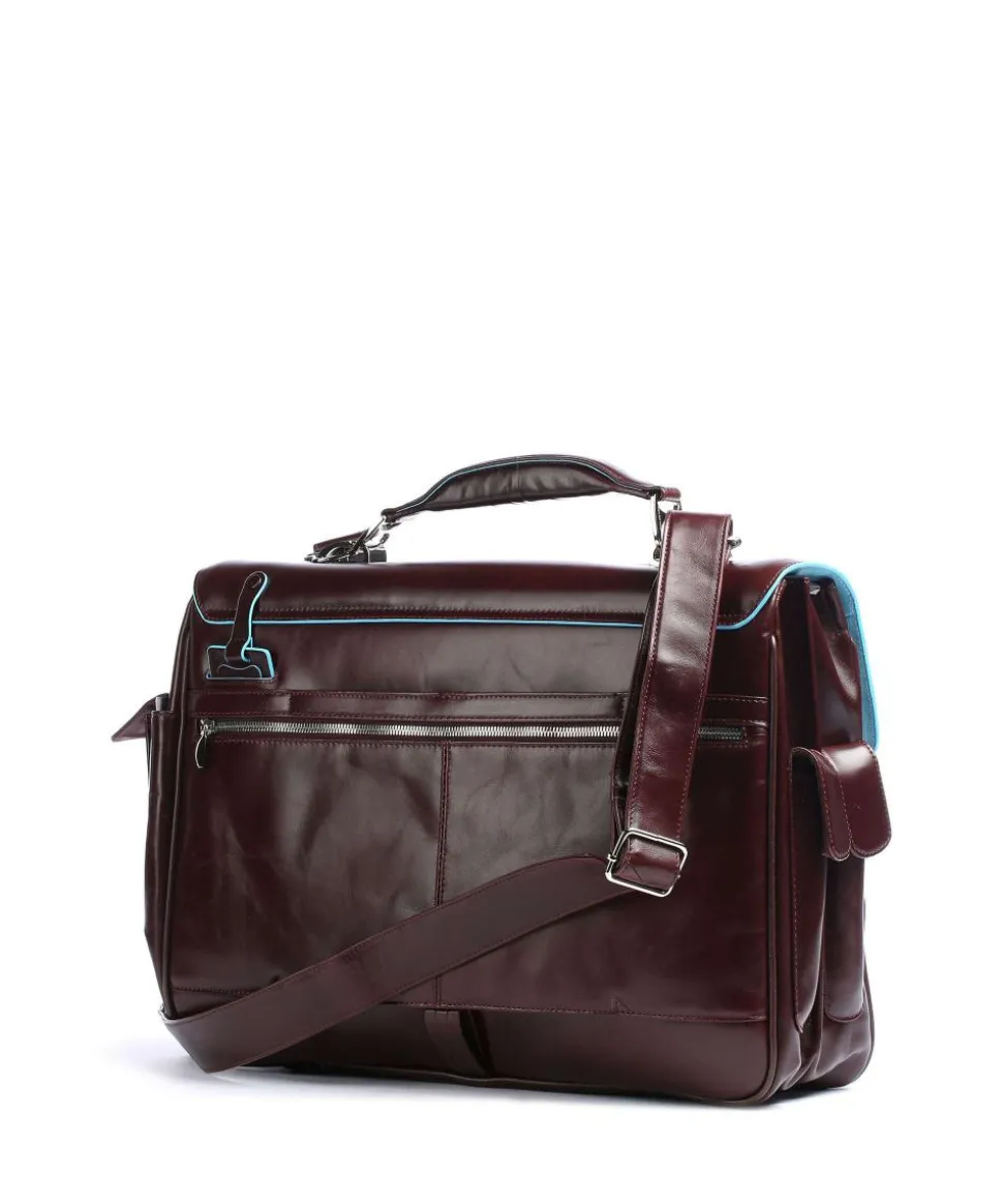 Blue Square Aktentasche 15″ Leder, genarbtes Leder mahagoni