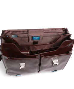 Blue Square Aktentasche 15″ Leder, genarbtes Leder mahagoni