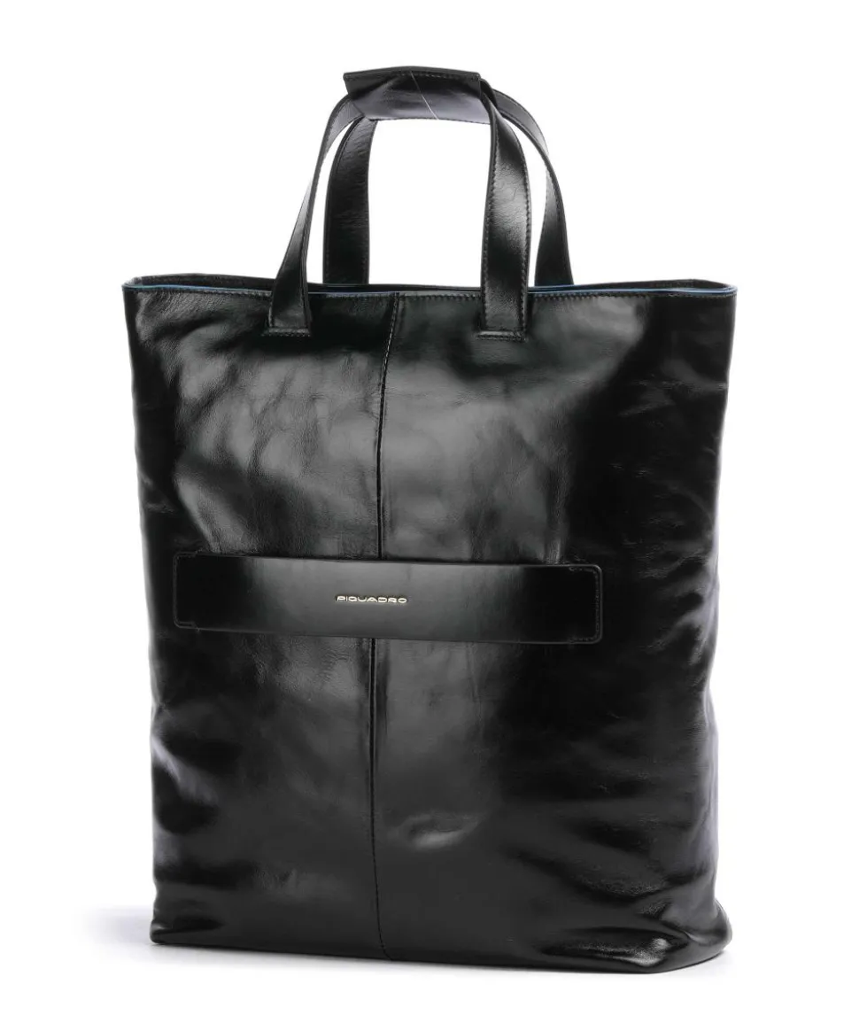 Blue Square Beuteltasche 13″ fein genarbtes Rindsleder schwarz