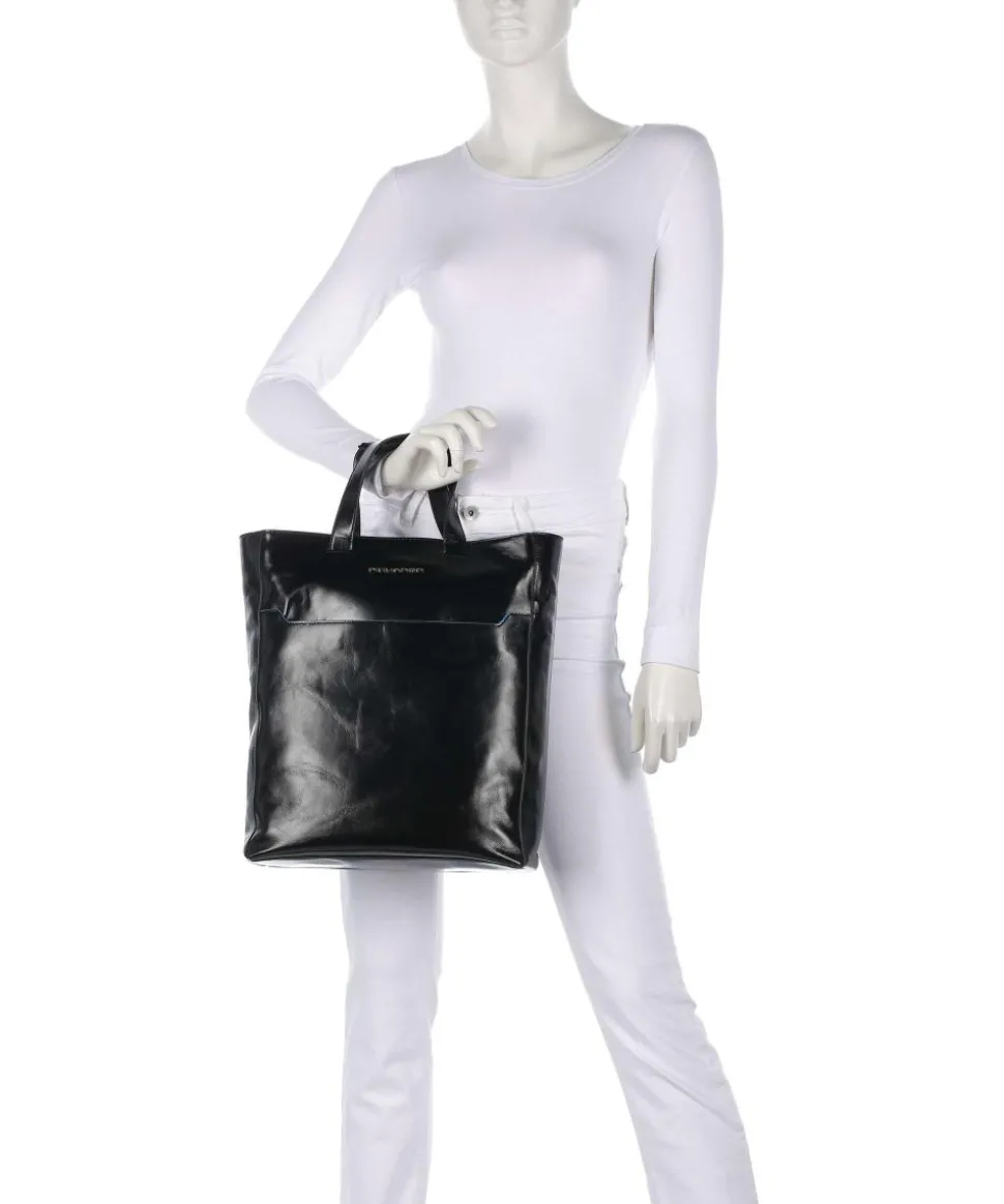 Blue Square Beuteltasche 13″ fein genarbtes Rindsleder schwarz