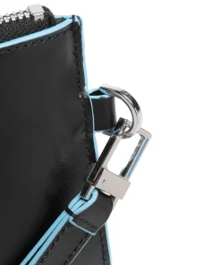 Blue Square Handgelenktasche fein genarbtes Leder schwarz