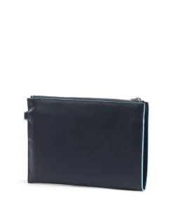 Blue Square Handgelenktasche fein genarbtes Leder navy