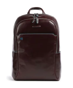 Blue Square Laptop-Rucksack 13″ genarbtes Rindsleder mahagoni