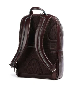 Blue Square Laptop-Rucksack 13″ genarbtes Rindsleder mahagoni