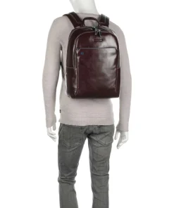 Blue Square Laptop-Rucksack 13″ genarbtes Rindsleder mahagoni