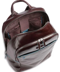 Blue Square Laptop-Rucksack 13″ genarbtes Rindsleder mahagoni