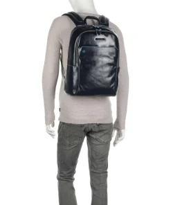 Blue Square Laptop-Rucksack 13″ genarbtes Rindsleder dunkelblau