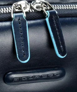 Blue Square Laptop-Rucksack 13″ genarbtes Rindsleder dunkelblau