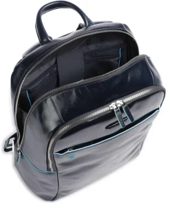 Blue Square Laptop-Rucksack 13″ genarbtes Rindsleder dunkelblau