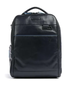 Blue Square Revamp RFID Laptop-Rucksack 14″ fein genarbtes Rindsleder dunkelblau