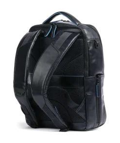 Blue Square Revamp RFID Laptop-Rucksack 14″ fein genarbtes Rindsleder dunkelblau