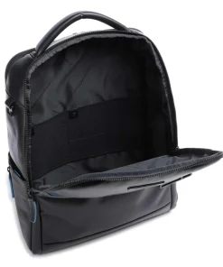 Blue Square Revamp RFID Laptop-Rucksack 14″ fein genarbtes Rindsleder dunkelblau