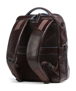 Blue Square Revamp RFID Laptop-Rucksack 14″ fein genarbtes Rindsleder dunkelbraun
