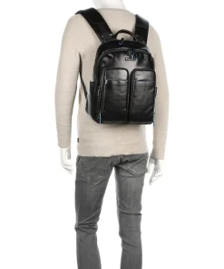 Blue Square Revamp RFID Laptop-Rucksack 14″ Rindsleder schwarz