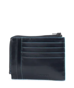Blue Square RFID Kreditkartenetui Leder dunkelblau