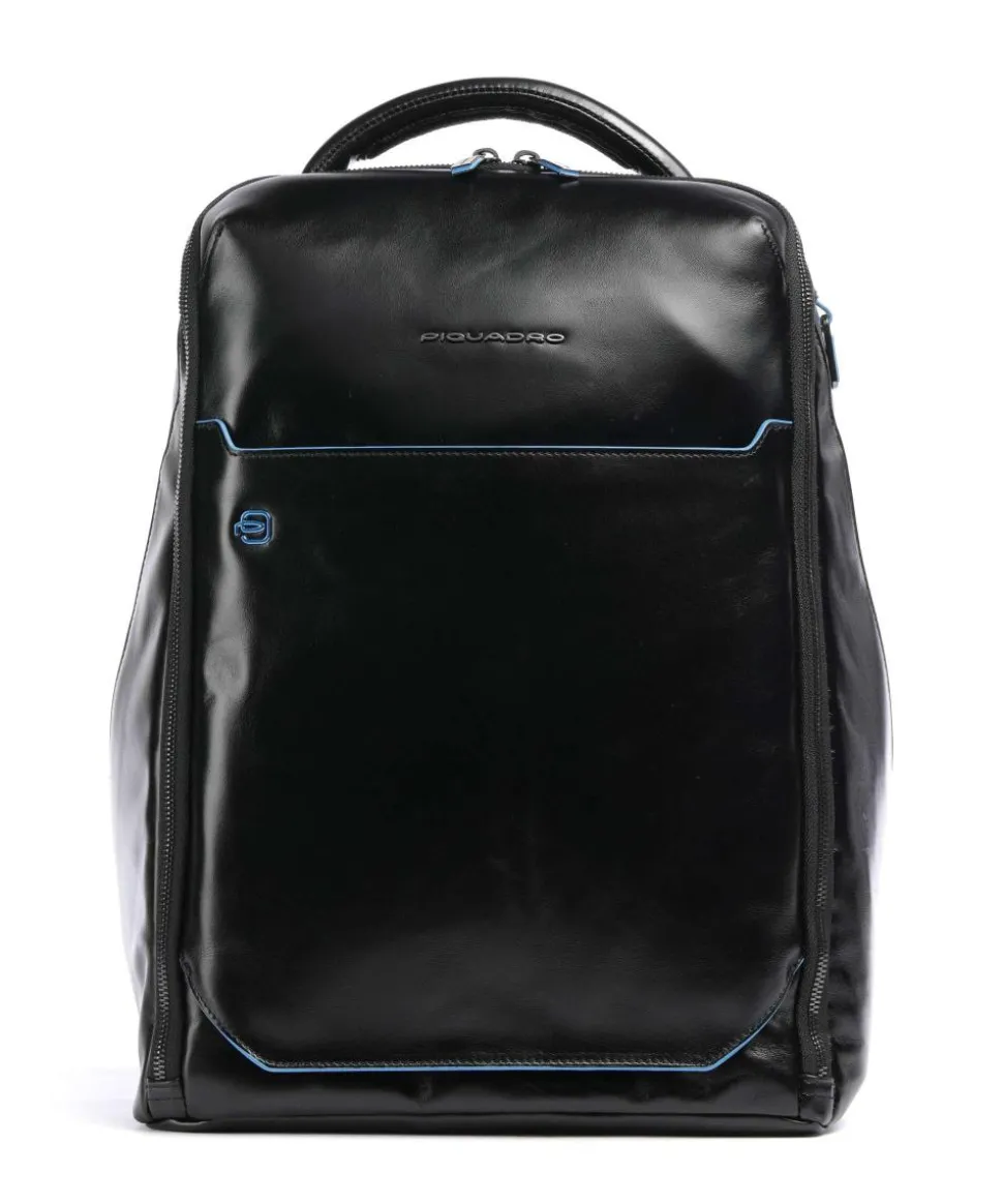 Blue Square Rucksack 15″ fein genarbtes Rindsleder schwarz