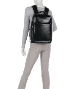 Blue Square Rucksack 15″ fein genarbtes Rindsleder schwarz