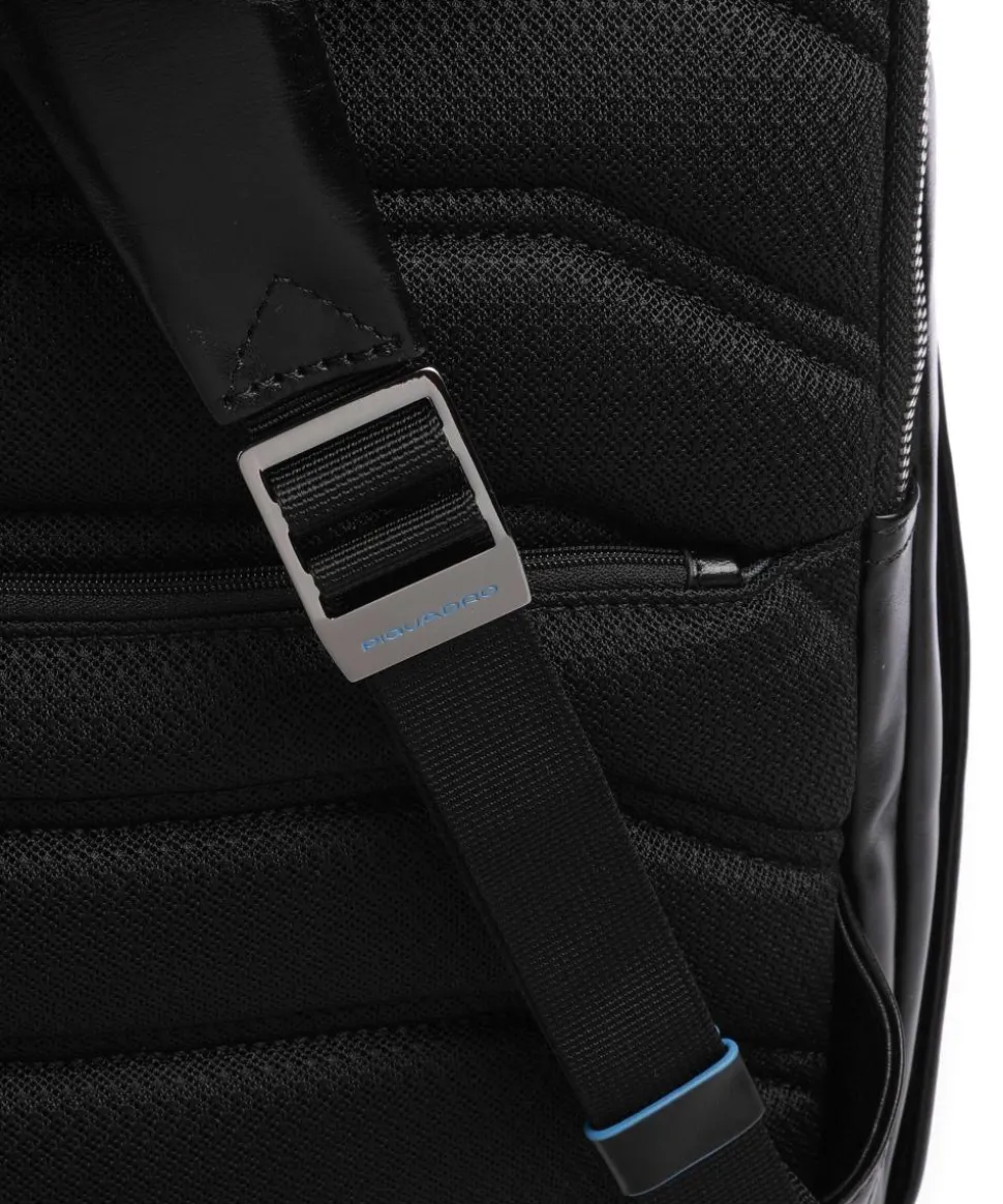 Blue Square Rucksack 15″ fein genarbtes Rindsleder schwarz