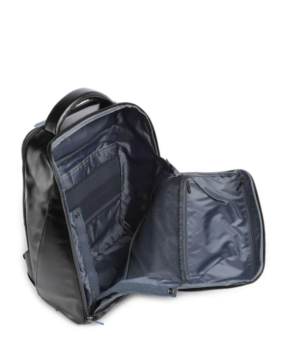 Blue Square Rucksack 15″ fein genarbtes Rindsleder schwarz