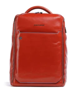 Blue Square Rucksack 15″ fein genarbtes Rindsleder orange