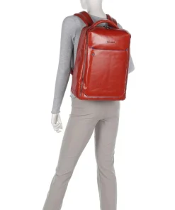 Blue Square Rucksack 15″ fein genarbtes Rindsleder orange