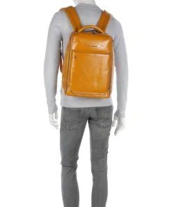 Blue Square Rucksack 15″ fein genarbtes Rindsleder gelb