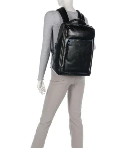 Blue Square Rucksack 15″ fein genarbtes Rindsleder schwarz