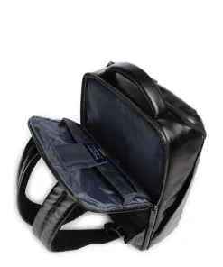 Blue Square Rucksack 15″ fein genarbtes Rindsleder schwarz