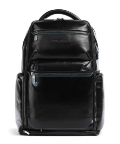 Blue Square Rucksack 15″ fein genarbtes Rindsleder schwarz