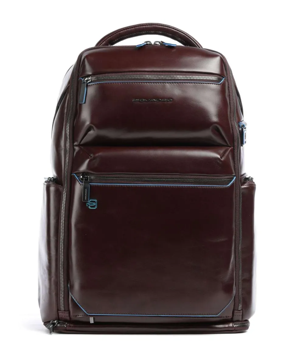 Blue Square Rucksack 15″ fein genarbtes Rindsleder dunkelbraun