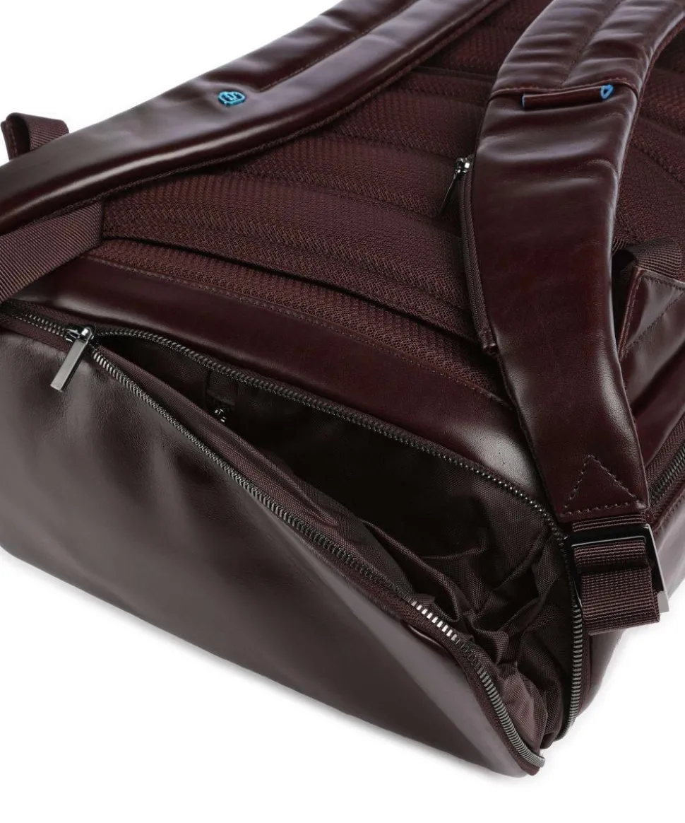 Blue Square Rucksack 15″ fein genarbtes Rindsleder dunkelbraun