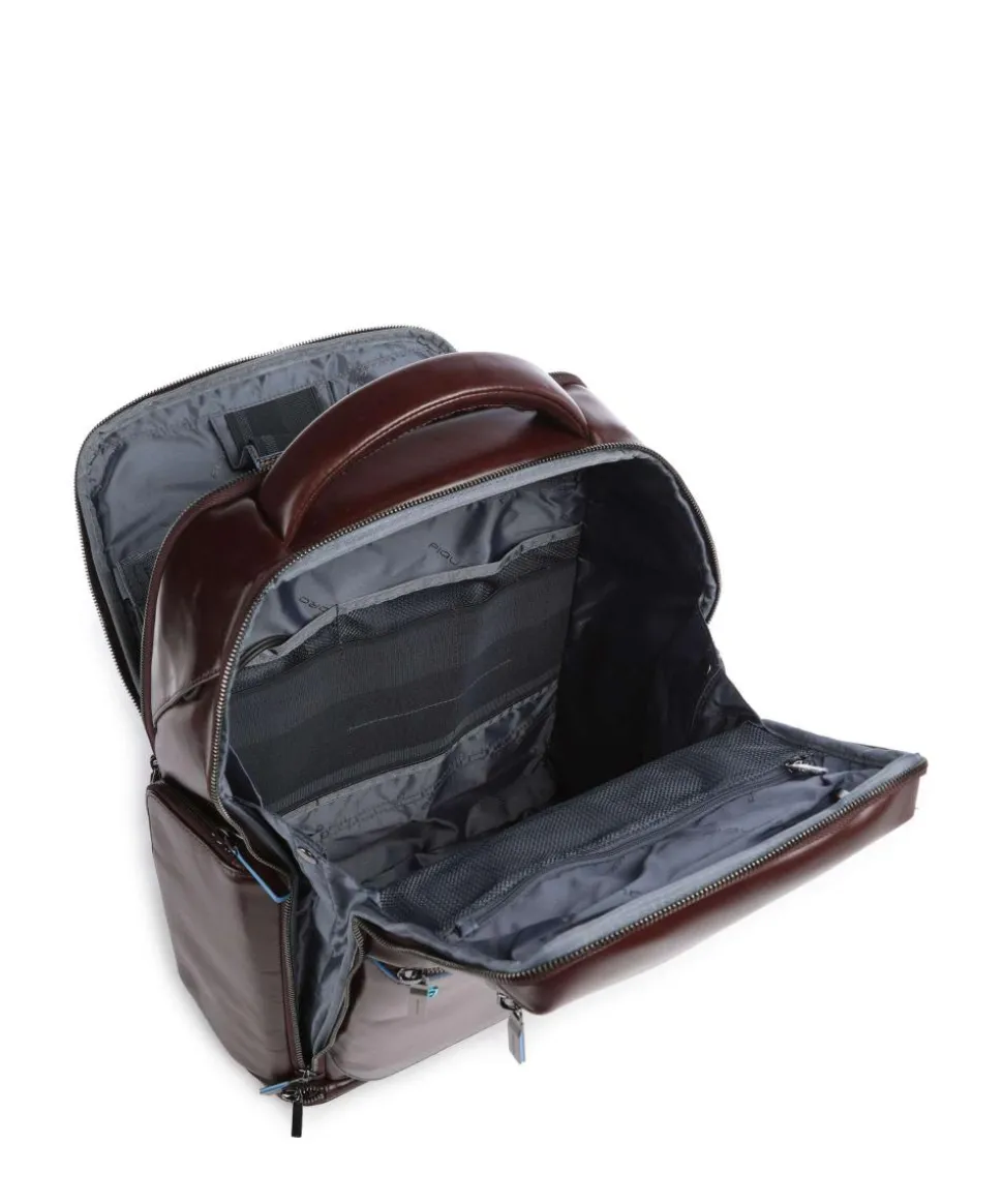 Blue Square Rucksack 15″ fein genarbtes Rindsleder dunkelbraun