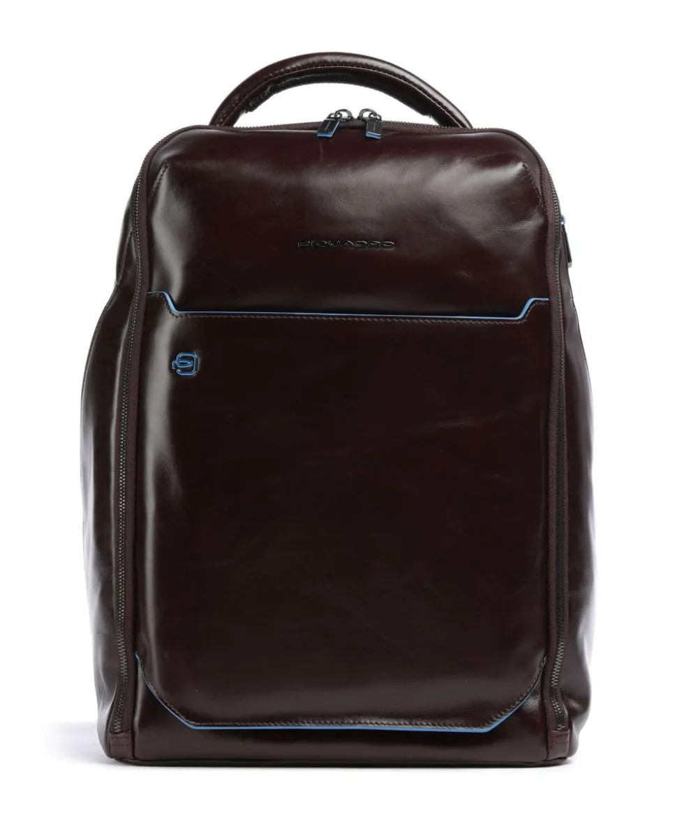 Blue Square Rucksack 15″ fein genarbtes Rindsleder dunkelbraun