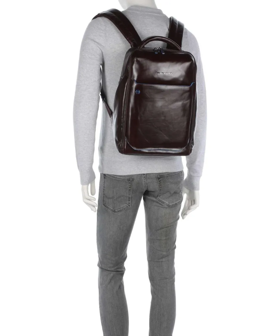 Blue Square Rucksack 15″ fein genarbtes Rindsleder dunkelbraun