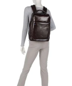 Blue Square Rucksack 15″ fein genarbtes Rindsleder dunkelbraun