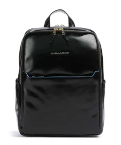 Blue Square Rucksack fein genarbtes Rindsleder schwarz