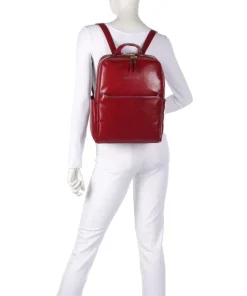 Blue Square Rucksack fein genarbtes Rindsleder dunkelrot