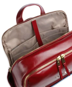 Blue Square Rucksack fein genarbtes Rindsleder dunkelrot