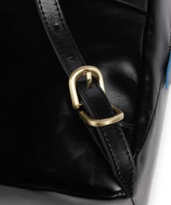 Blue Square Rucksack fein genarbtes Rindsleder schwarz