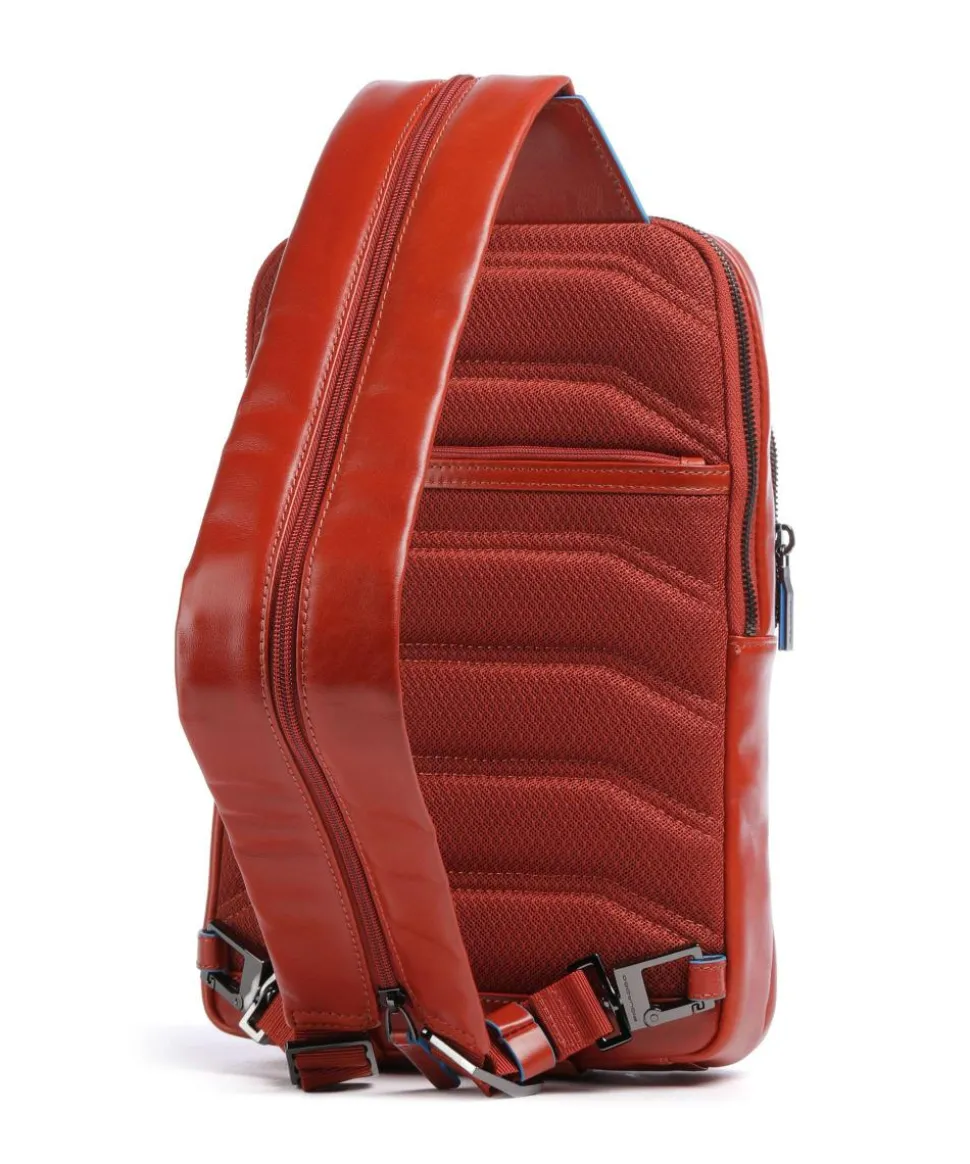 Blue Square Slingbag fein genarbtes Rindsleder orange