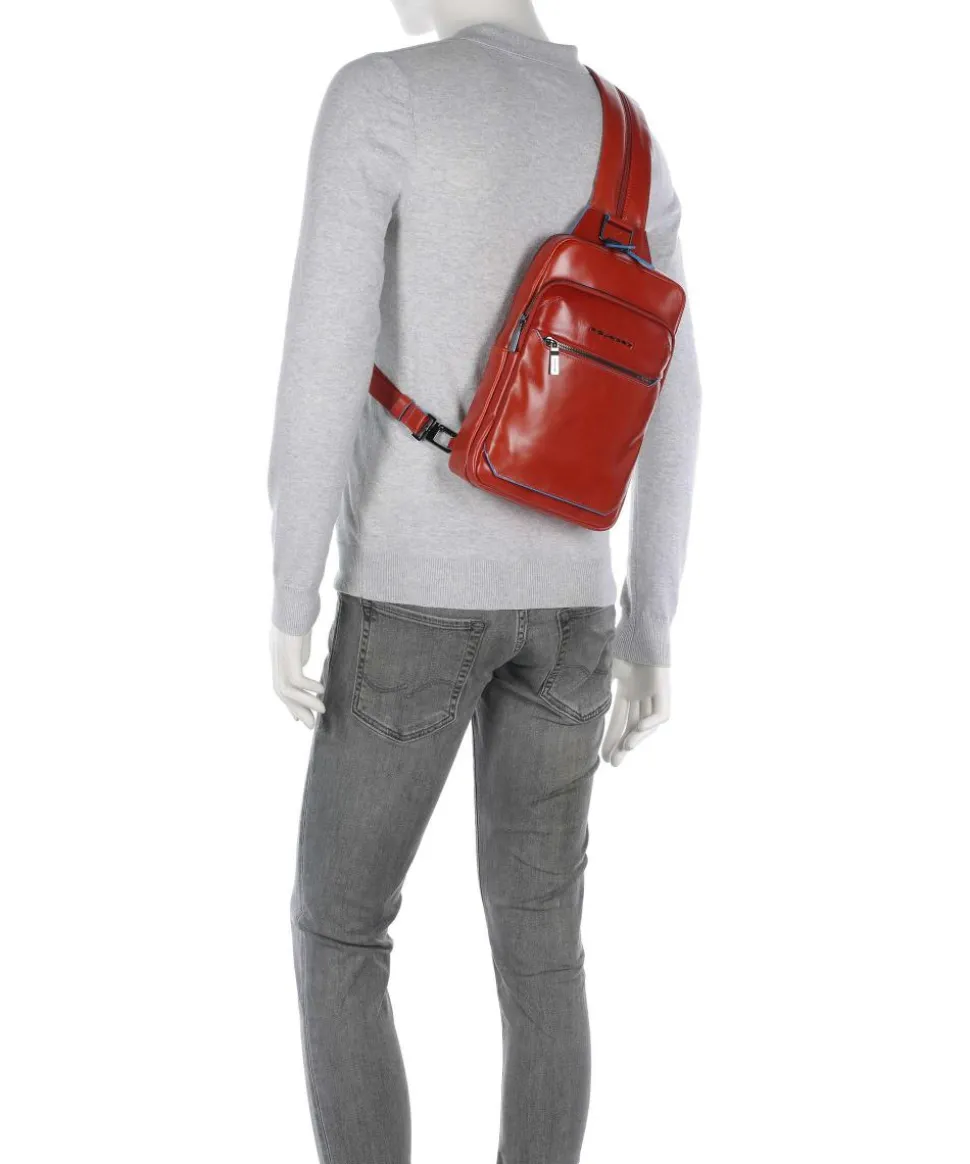 Blue Square Slingbag fein genarbtes Rindsleder orange