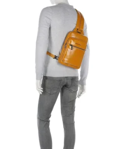 Blue Square Slingbag fein genarbtes Rindsleder gelb