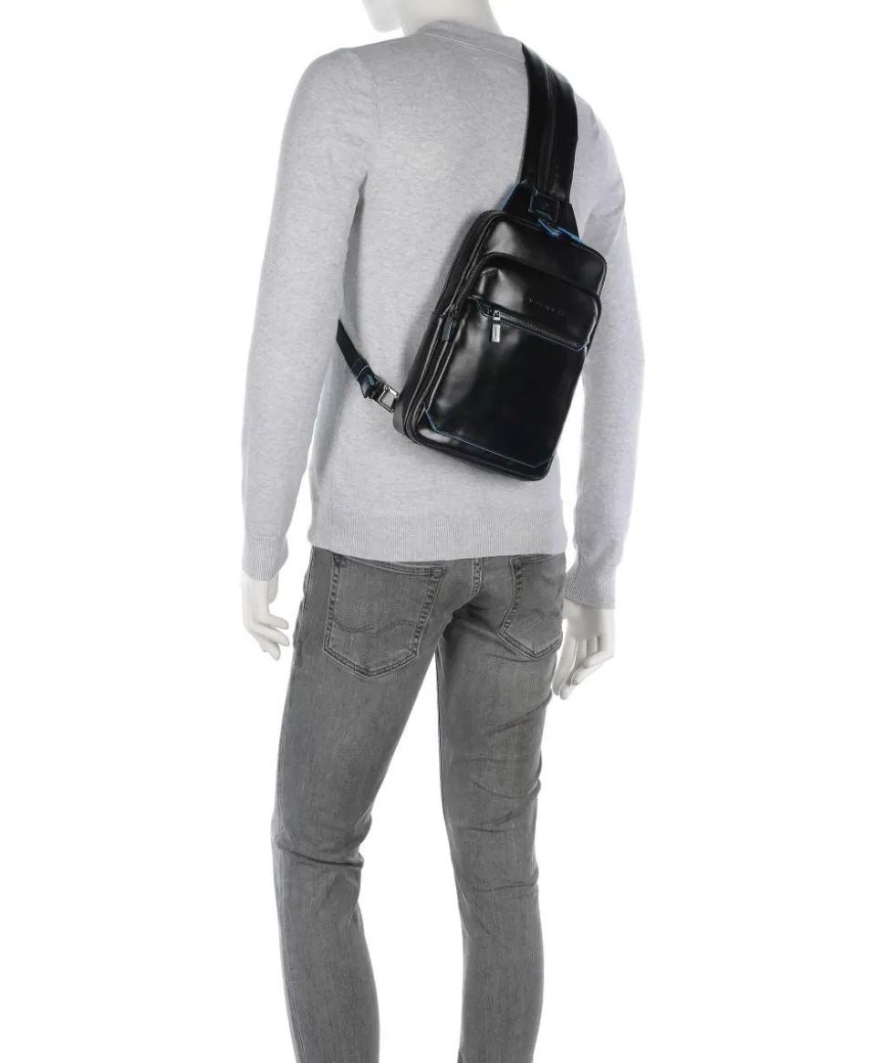 Blue Square Slingbag fein genarbtes Rindsleder schwarz