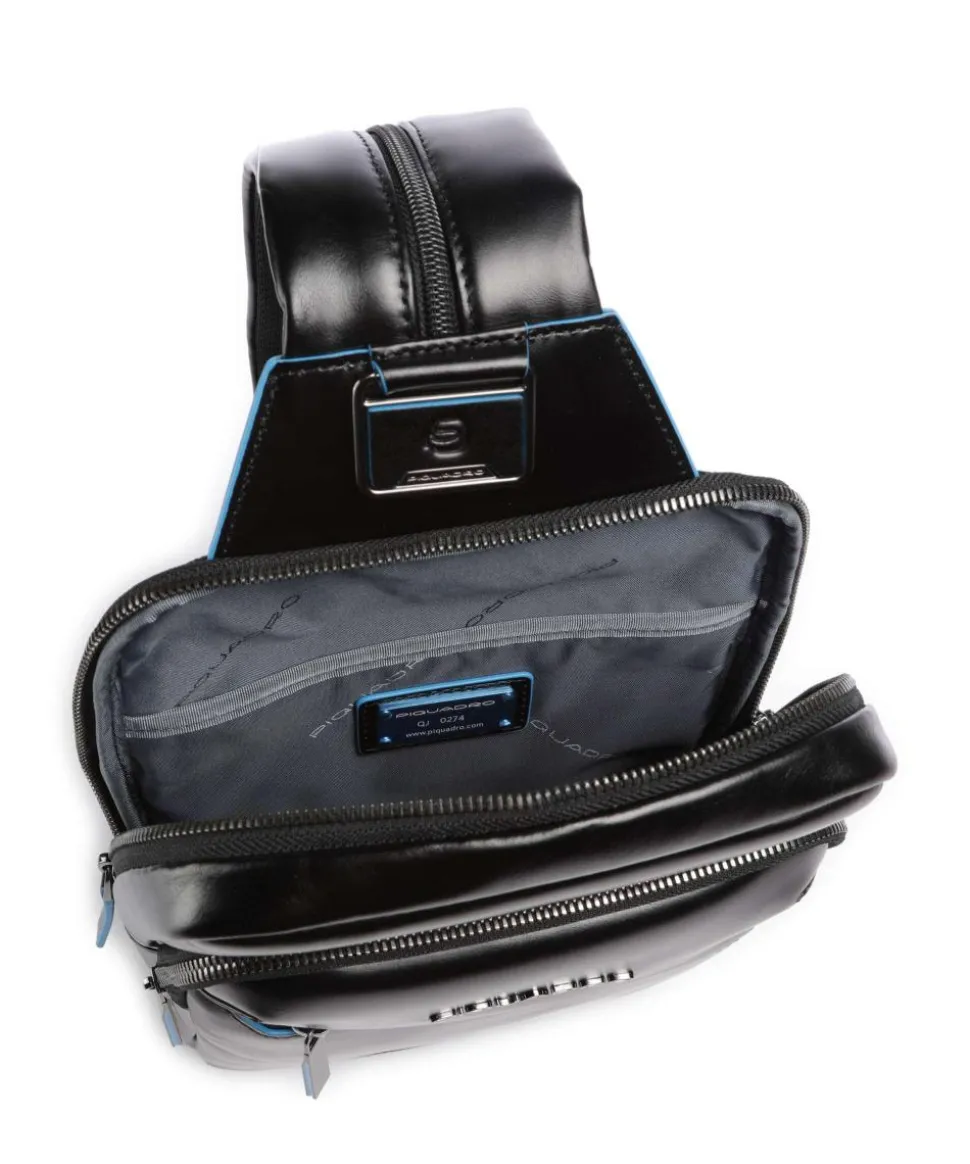 Blue Square Slingbag fein genarbtes Rindsleder schwarz