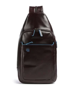 Blue Square Slingbag Leder mahagoni