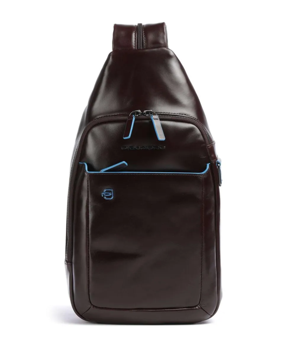 Blue Square Slingbag Leder mahagoni