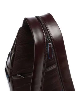 Blue Square Slingbag Leder mahagoni